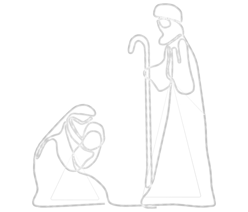 vidaXL Ziemassvētku Marijas un Jāzepa figūra, 264 LED, 40x55/38x100 cm