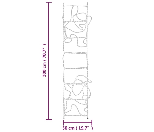 vidaXL Ziemassvētku vecīšu dekorācija, salokāma, 552 LED, 50x200 cm