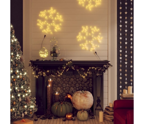 vidaXL Ziemassvētku figūra, sniegpārsla, 72 silti baltas LED, 38x37 cm