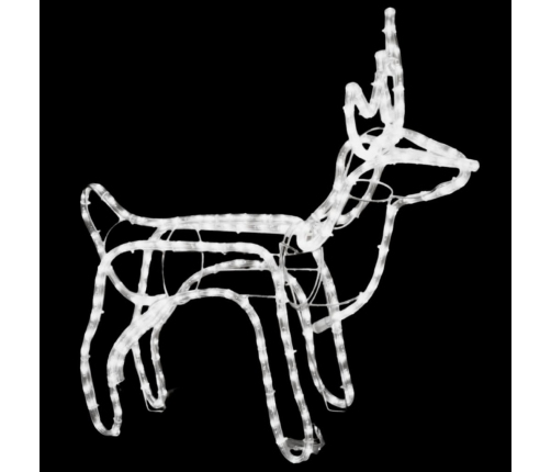 vidaXL Ziemassvētku figūra, ziemeļbriedis, silti balts, 60x30x60 cm