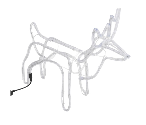 vidaXL Ziemassvētku figūra, ziemeļbriedis, silti balts, 60x30x60 cm