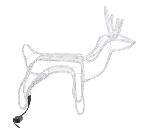 vidaXL Ziemassvētku figūra, ziemeļbriedis, silti balts, 60x30x60 cm