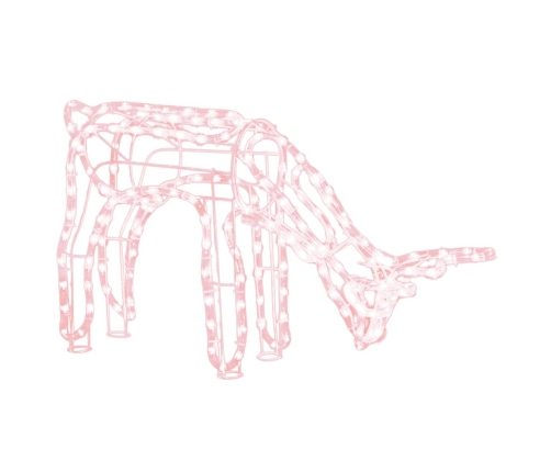 vidaXL Ziemassvētku figūra, ziemeļbriedis, silti balts, 73x31x45 cm