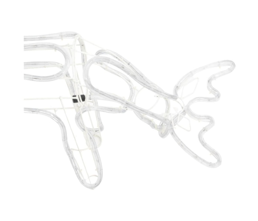 vidaXL Ziemassvētku figūra, ziemeļbriedis, silti balts, 73x31x45 cm