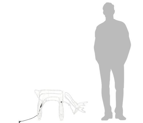 vidaXL Ziemassvētku figūra, ziemeļbriedis, vēsi balts, 73x31x45 cm