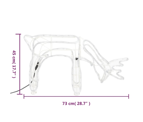 vidaXL Ziemassvētku figūra, ziemeļbriedis, vēsi balts, 73x31x45 cm