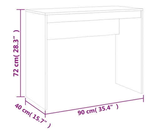 vidaXL rakstāmgalds, ozolkoka krāsa, 90x40x72 cm, inženierijas koks