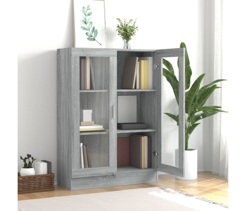 vidaXL vitrīnas skapis, pelēcīgs, 82,5x30,5x115 cm, inženierijas koks