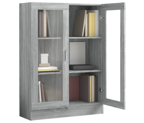 vidaXL vitrīnas skapis, pelēcīgs, 82,5x30,5x115 cm, inženierijas koks