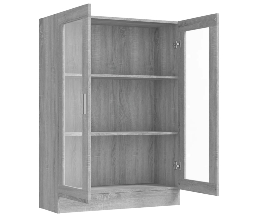 vidaXL vitrīnas skapis, pelēcīgs, 82,5x30,5x115 cm, inženierijas koks