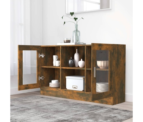 vidaXL vitrīnas skapis, ozolkoka, 120x30,5x70 cm, inženierijas koks