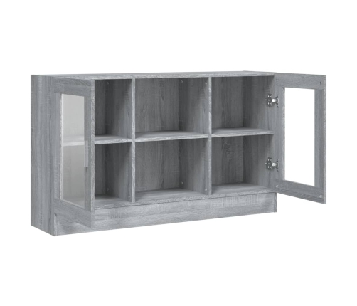 vidaXL vitrīnas skapis, pelēka ozola, 120x30,5x70cm, inženierijas koks