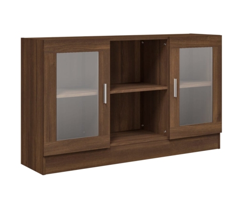 vidaXL vitrīnas skapis, brūna ozola, 120x30,5x70 cm, inženierijas koks