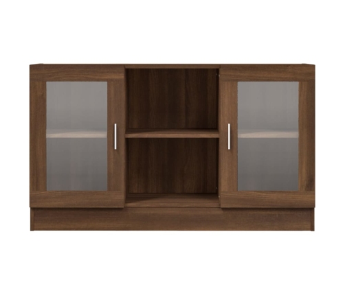 vidaXL vitrīnas skapis, brūna ozola, 120x30,5x70 cm, inženierijas koks