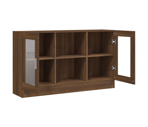 vidaXL vitrīnas skapis, brūna ozola, 120x30,5x70 cm, inženierijas koks