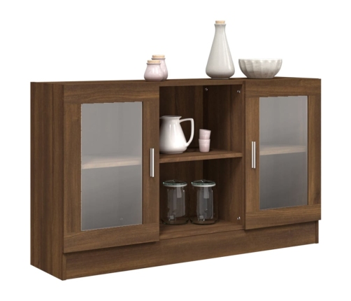 vidaXL vitrīnas skapis, brūna ozola, 120x30,5x70 cm, inženierijas koks