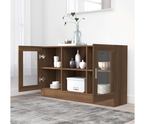 vidaXL vitrīnas skapis, brūna ozola, 120x30,5x70 cm, inženierijas koks