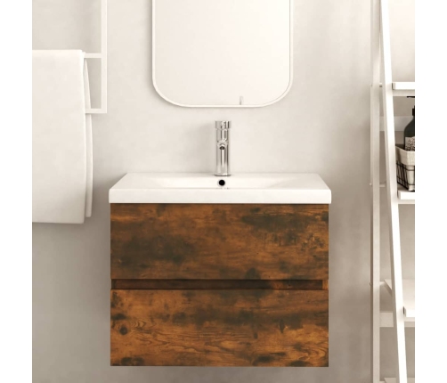 vidaXL izlietnes skapītis, ozolkoka, 60x38,5x45 cm, inženierijas koks