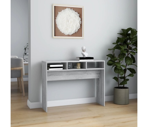 vidaXL konsoles galds, pelēka koka, 105x30x80 cm, inženierijas koks