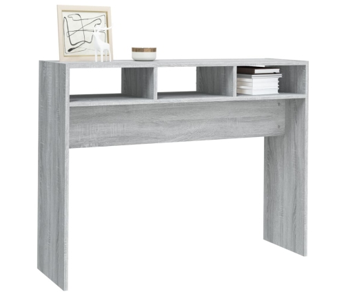vidaXL konsoles galds, pelēka koka, 105x30x80 cm, inženierijas koks