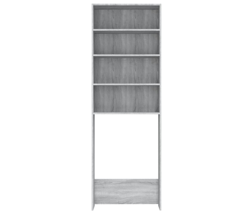 vidaXL veļasmašīnas plaukts, pelēka ozolkoka krāsa, 64x24x190 cm