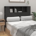 vidaXL gultas galvgalis ar plauktu, melns, 120x18,5x102,5 cm