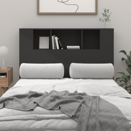 Gultas Galvgalis Ar Plauktu, Melns, 120X18,5X102,5 Cm Vidaxl