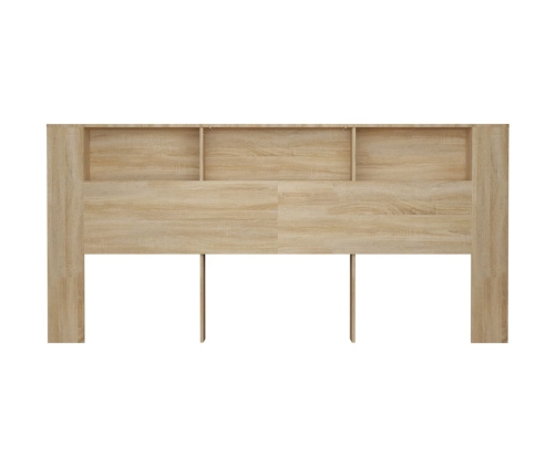 vidaXL gultas galvgalis ar plauktu, ozolkoka krāsa, 220x18,5x104,5 cm