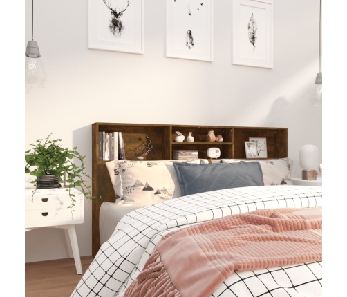 vidaXL gultas galvgalis ar plauktu, ozolkoka krāsa, 180x19x103,5 cm