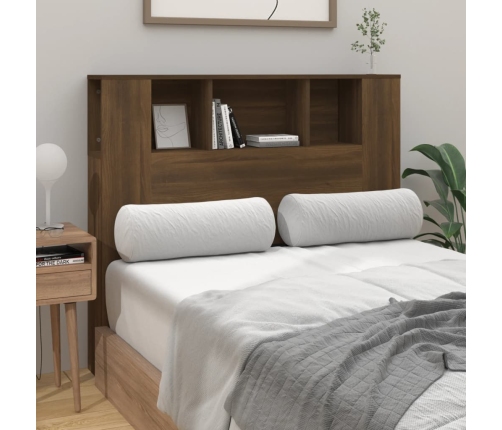 vidaXL gultas galvgalis ar plauktu, ozolkoka krāsa, 120x18,5x102,5 cm