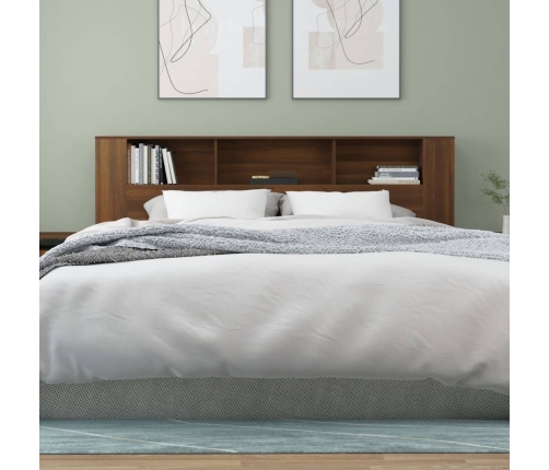 vidaXL gultas galvgalis ar plauktu, ozolkoka krāsa, 200x18,5x104,5 cm