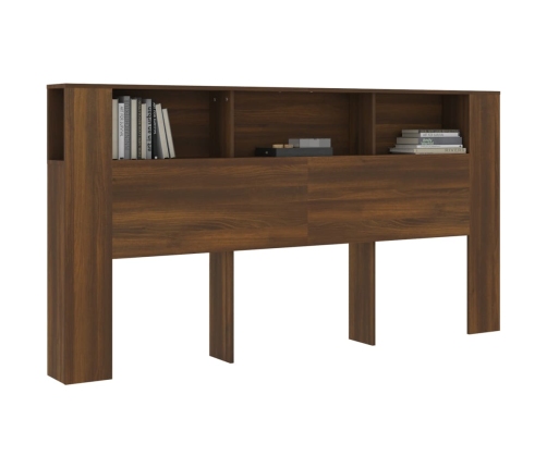 vidaXL gultas galvgalis ar plauktu, ozolkoka krāsa, 200x18,5x104,5 cm