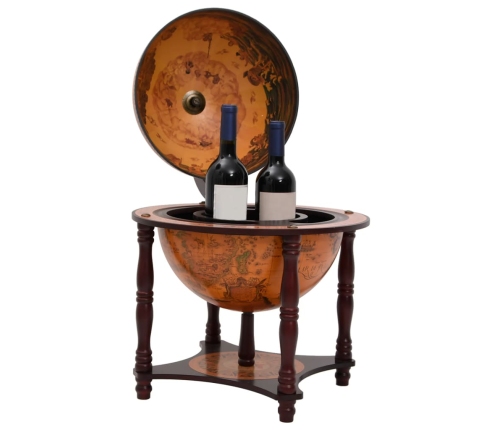 vidaXL vīna pudeļu turētājs, globusa forma, eikalipta masīvkoks