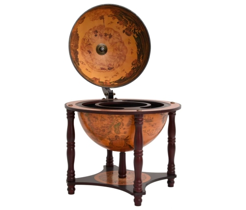 vidaXL vīna pudeļu turētājs, globusa forma, eikalipta masīvkoks