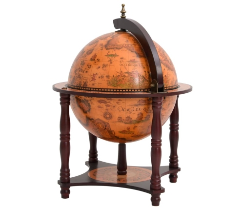 vidaXL vīna pudeļu turētājs, globusa forma, eikalipta masīvkoks