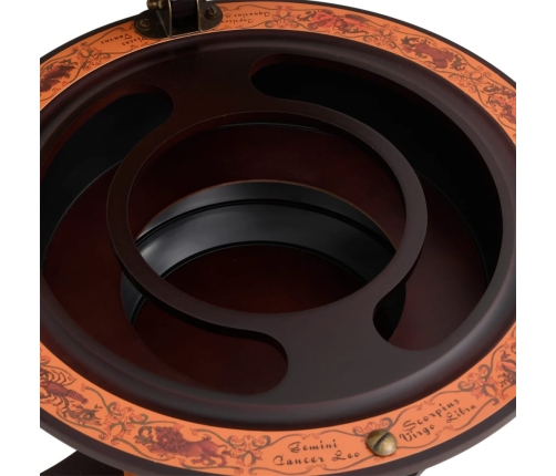 vidaXL vīna pudeļu turētājs, globusa forma, eikalipta masīvkoks