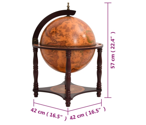 vidaXL vīna pudeļu turētājs, globusa forma, eikalipta masīvkoks