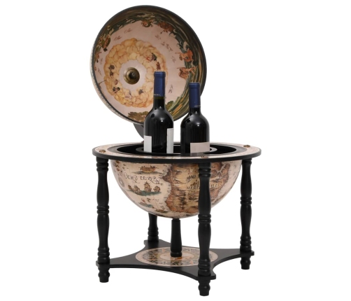 vidaXL vīna pudeļu turētājs, globusa forma, melns, eikalipta masīvkoks