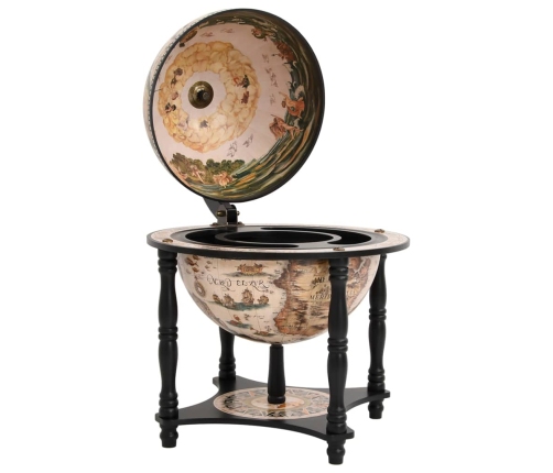 vidaXL vīna pudeļu turētājs, globusa forma, melns, eikalipta masīvkoks