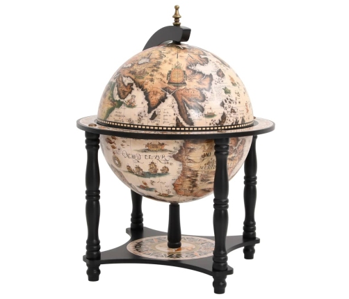 vidaXL vīna pudeļu turētājs, globusa forma, melns, eikalipta masīvkoks