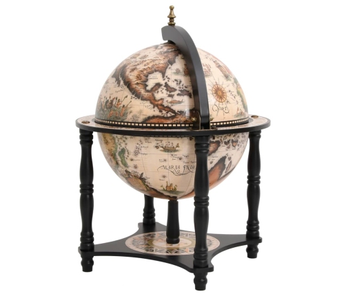 vidaXL vīna pudeļu turētājs, globusa forma, melns, eikalipta masīvkoks