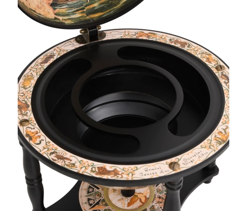 vidaXL vīna pudeļu turētājs, globusa forma, melns, eikalipta masīvkoks