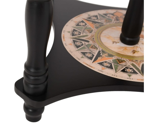 vidaXL vīna pudeļu turētājs, globusa forma, melns, eikalipta masīvkoks