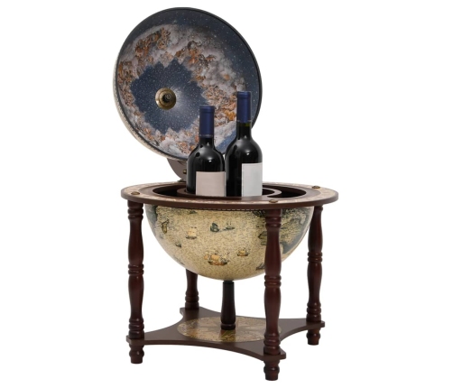 vidaXL vīna pudeļu turētājs, globusa forma, brūns, eikalipta masīvkoks