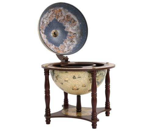 vidaXL vīna pudeļu turētājs, globusa forma, brūns, eikalipta masīvkoks