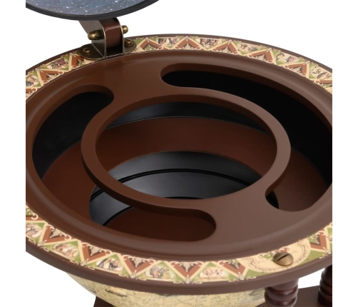 vidaXL vīna pudeļu turētājs, globusa forma, brūns, eikalipta masīvkoks