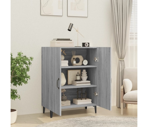 vidaXL kumode, pelēcīga ozolkoka, 70x34x90 cm, inženierijas koks