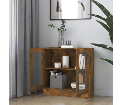 vidaXL vitrīnas skapis, ozola krāsa, 82,5x30,5x80cm, inženierijas koks