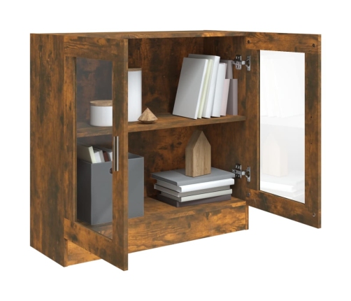 vidaXL vitrīnas skapis, ozola krāsa, 82,5x30,5x80cm, inženierijas koks