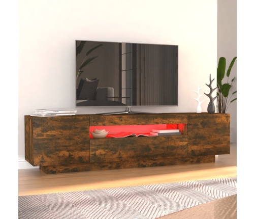 vidaXL TV skapītis ar LED apgaismojumu, ozolkoka krāsa, 160x35x40 cm